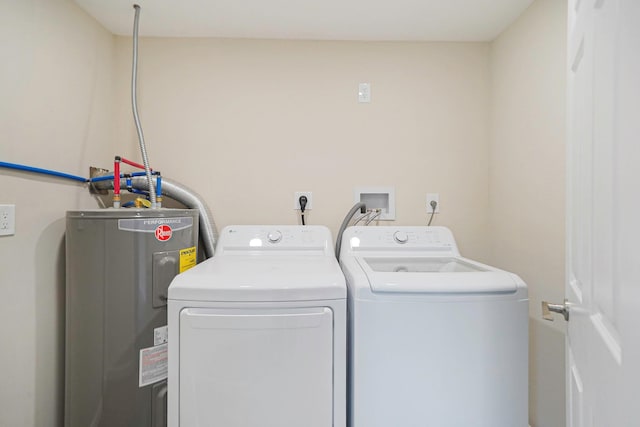 12 Bay Ave, Lake Ronkonkoma, NY 11779 - laundry area with electric water heater and washer and clothes dryer