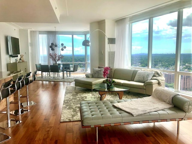 5 Renaissance Sq Unit Ph6C, White Plains, NY 10601 - living room featuring hardwood / wood-style flooring and healthy amount of natural light