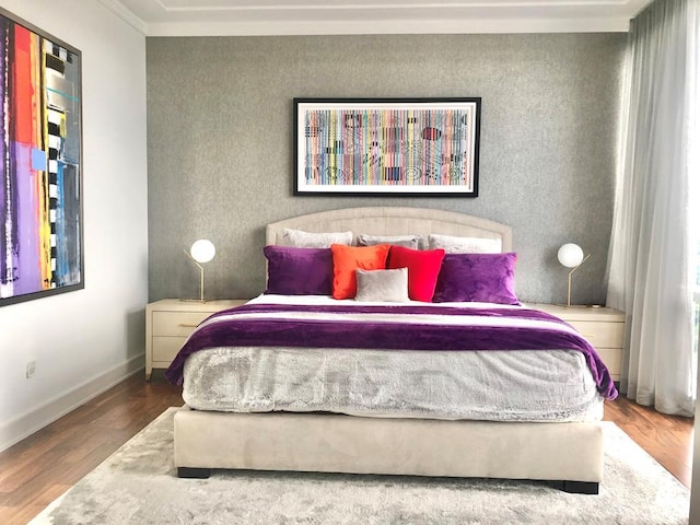 5 Renaissance Sq Unit Ph6C, White Plains, NY 10601 - bedroom featuring wood finished floors and crown molding