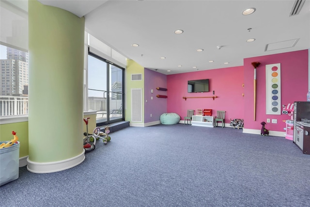 5 Renaissance Sq Unit Ph6C, White Plains, NY 10601 - exercise area with carpet floors and recessed lighting