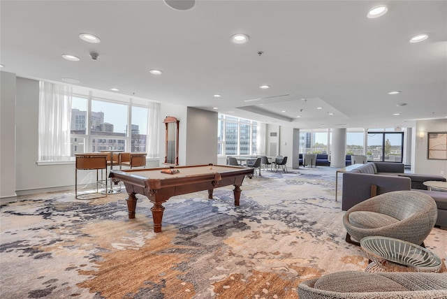 5 Renaissance Sq Unit Ph6C, White Plains, NY 10601 - recreation room with billiards and recessed lighting