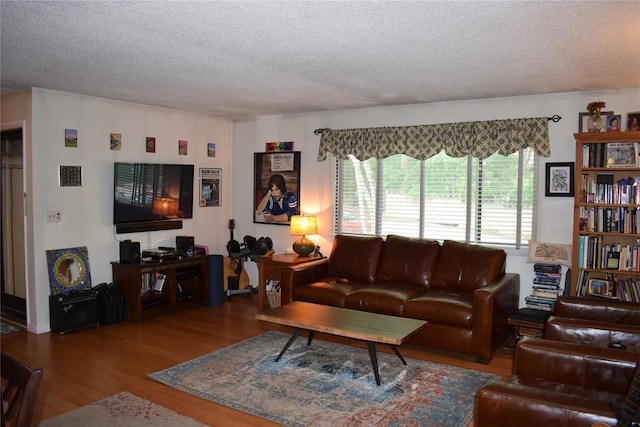 3905 Wild Berry Ct Unit 6C, Poughkeepsie, NY 12603 - living area featuring a textured ceiling and wood finished floors