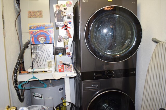 3905 Wild Berry Ct Unit 6C, Poughkeepsie, NY 12603 - laundry area with stacked washer / drying machine and water heater