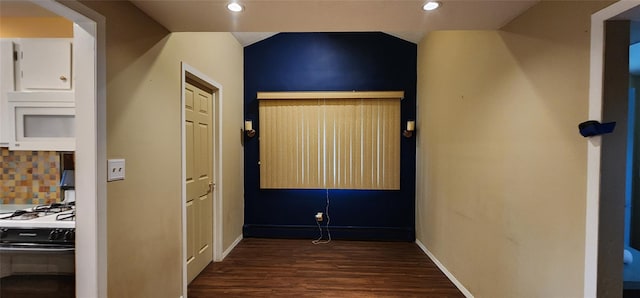 76 Gooseberry Rd, Mastic Beach, NY 11951 - hallway featuring wood finished floors and recessed lighting