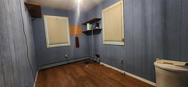 76 Gooseberry Rd, Mastic Beach, NY 11951 - unfurnished room featuring dark wood finished floors and baseboard heating