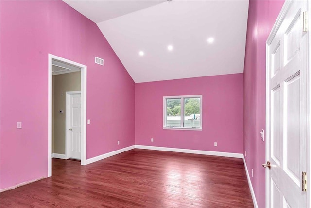 165 Wheeler Ave, Valley Stream, NY 11580 - bonus room with dark wood-style flooring and high vaulted ceiling