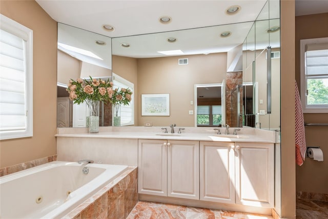 166 Country Club Dr Unit 166, Commack, NY 11725 - full bath with a jetted tub and double vanity