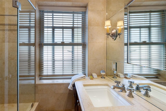 3001 Henry Hudson Pkwy Unit 1Fg, Bronx, NY 10463 - full bath with tile walls, vanity, and a shower stall