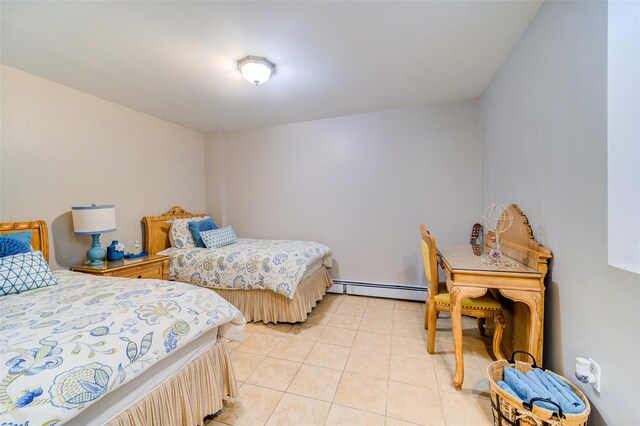 83 N Airmont Rd, Suffern, NY 10901 - bedroom with a baseboard radiator and light tile patterned floors