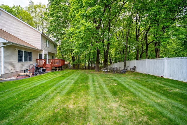 83 N Airmont Rd, Suffern, NY 10901 - fenced backyard featuring a wooden deck