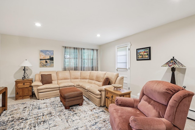 41 Whitman St, Congers, NY 10920 - living room with recessed lighting and a baseboard radiator