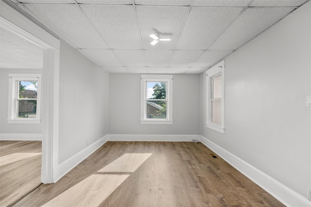 5 Putnam Ter, Brewster, NY 10509 - empty room featuring a paneled ceiling, wood finished floors, and plenty of natural light