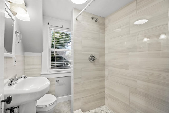 5 Putnam Ter, Brewster, NY 10509 - full bathroom featuring tiled shower and ornamental molding