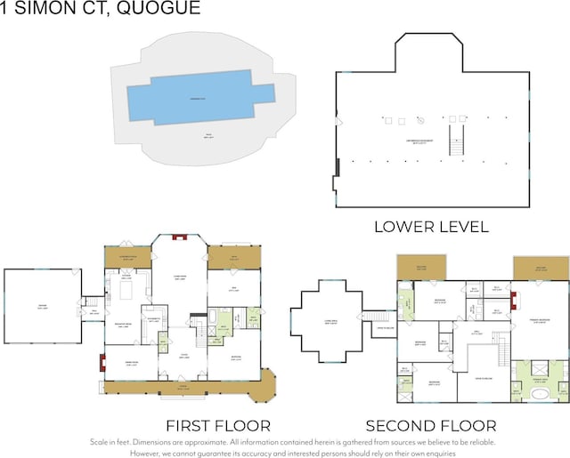 1 Simon Ct, Quogue, NY 11959 - view of floor plan / room layout