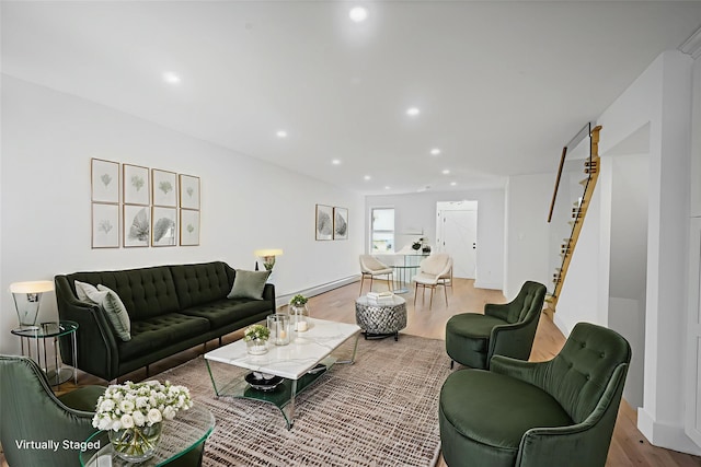 13015 Sutter Ave, South Ozone Park, NY 11420 - living area featuring wood finished floors and recessed lighting