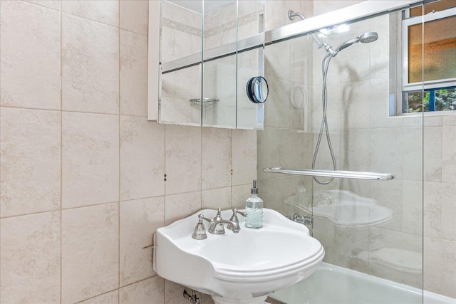 162-01 Powells Cove Blvd Unit 1J, Beechhurst, NY 11357 - full bath with a tile shower and tile walls