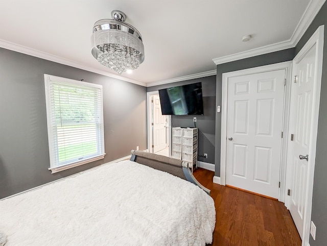 14 Hampton Rd, Sound Beach, NY 11789 - bedroom with wood finished floors and crown molding