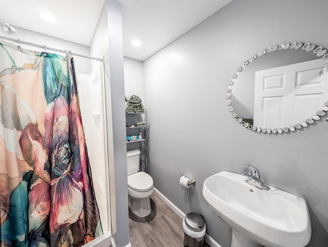 14 Hampton Rd, Sound Beach, NY 11789 - full bathroom with wood finished floors and a stall shower
