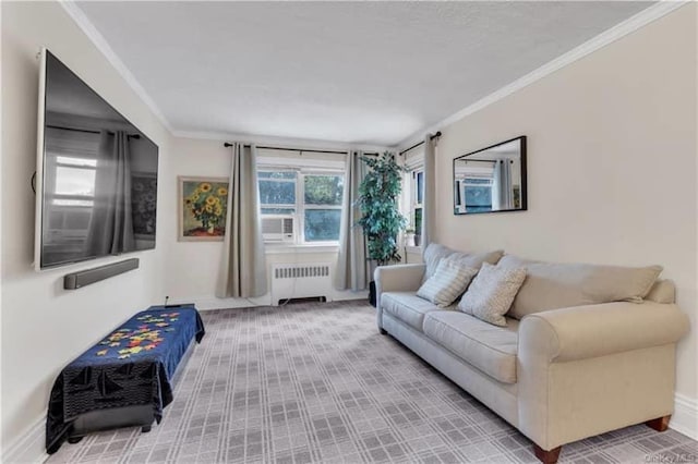 51 White Oak St Unit 2A, New Rochelle, NY 10801 - living area featuring radiator and ornamental molding