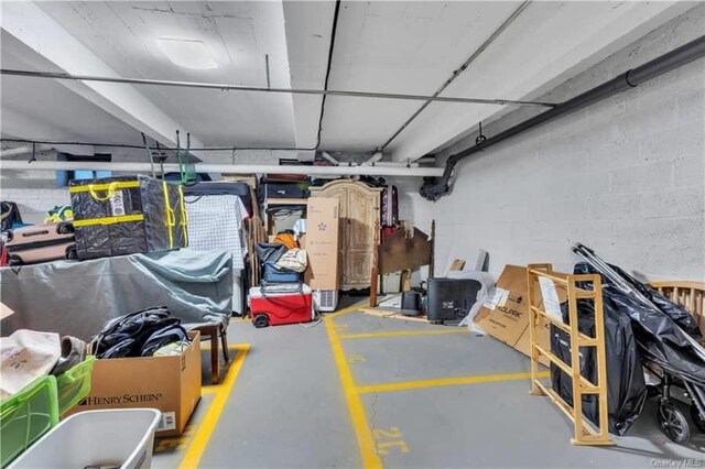 51 White Oak St Unit 2A, New Rochelle, NY 10801 - garage with concrete block wall