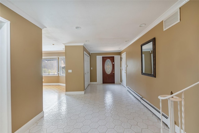 10 Salem Ct, Spring Valley, NY 10977 - entryway featuring a baseboard radiator and ornamental molding