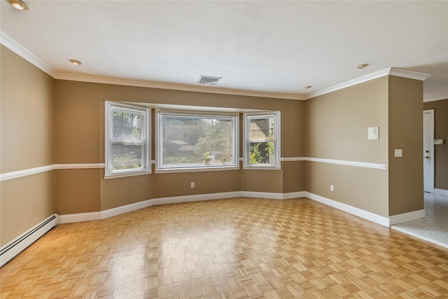 10 Salem Ct, Spring Valley, NY 10977 - unfurnished room with a baseboard radiator and ornamental molding