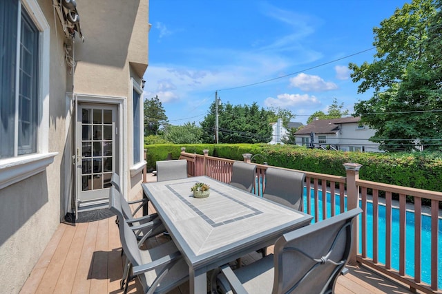760 Hillcrest Pl, North Woodmere, NY 11581 - wooden terrace with outdoor dining space