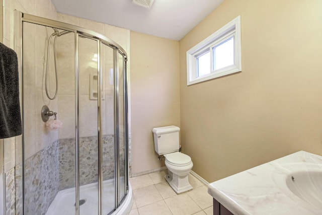 8 Peconic Ln, Selden, NY 11784 - full bathroom with vanity, a shower stall, and tile patterned flooring