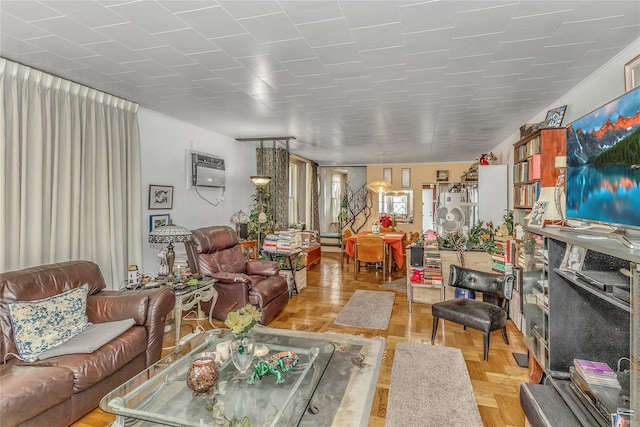 2541 83rd St, East Elmhurst, NY 11370 - living area with a wall unit AC