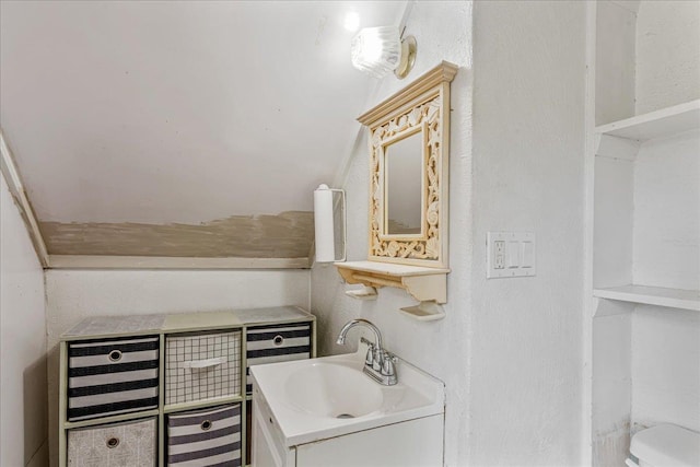 49 Radcliff Ave, Port Washington, NY 11050 - bathroom featuring vanity and a textured wall