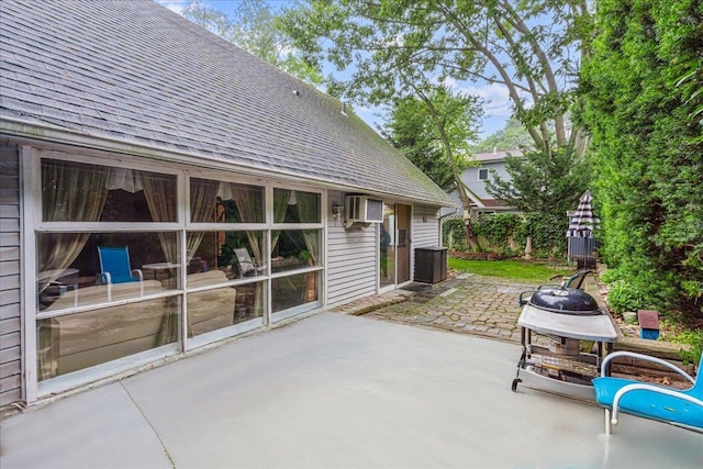 49 Radcliff Ave, Port Washington, NY 11050 - view of patio featuring an AC wall unit