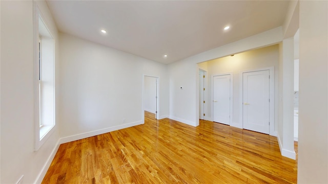 442 Newport St, Brooklyn, NY 11207 - unfurnished room featuring light wood-style flooring and recessed lighting