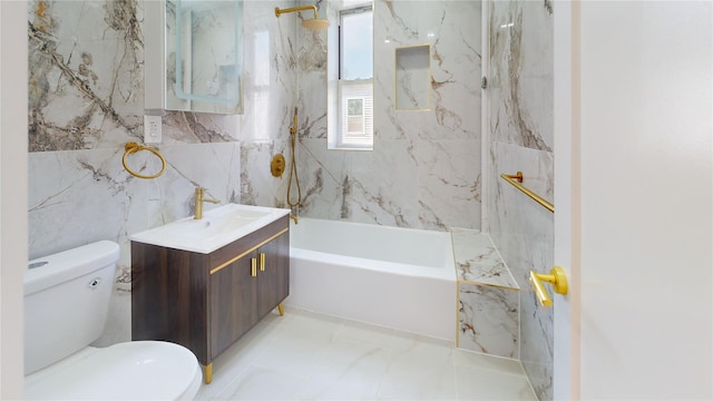 442 Newport St, Brooklyn, NY 11207 - full bath with vanity, tile walls, and shower / washtub combination
