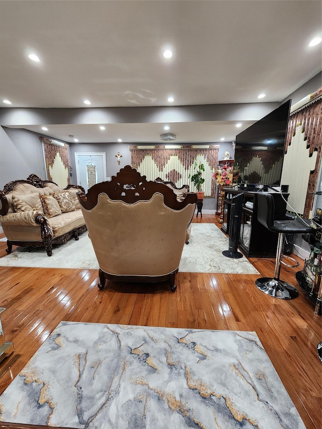 18701 Keeseville Ave, Saint Albans, NY 11412 - living area featuring wood-type flooring and recessed lighting