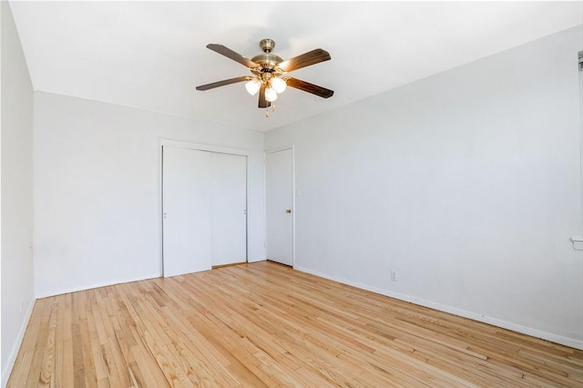 4380 Vireo Ave Unit 5D, Bronx, NY 10470 - unfurnished bedroom featuring light wood-type flooring, ceiling fan, and a closet