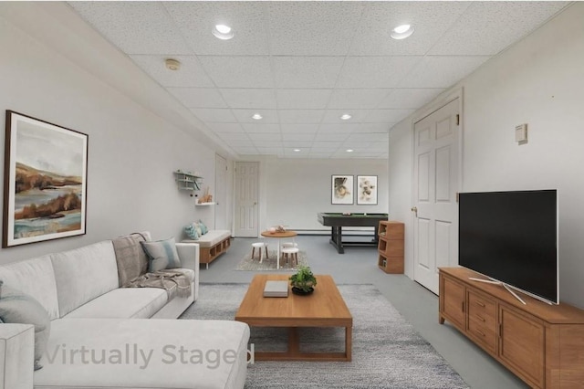 29 Underhill Rd N, Poughquag, NY 12570 - living area with a drop ceiling, recessed lighting, and light colored carpet