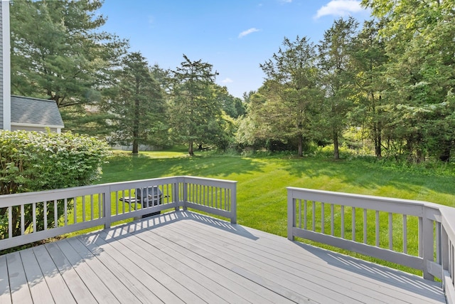 29 Underhill Rd N, Poughquag, NY 12570 - wooden deck with a lawn and view of wooded area