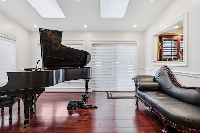 57 Sarah Dr, Lake Grove, NY 11755 - sitting room with baseboard heating, recessed lighting, and wood finished floors