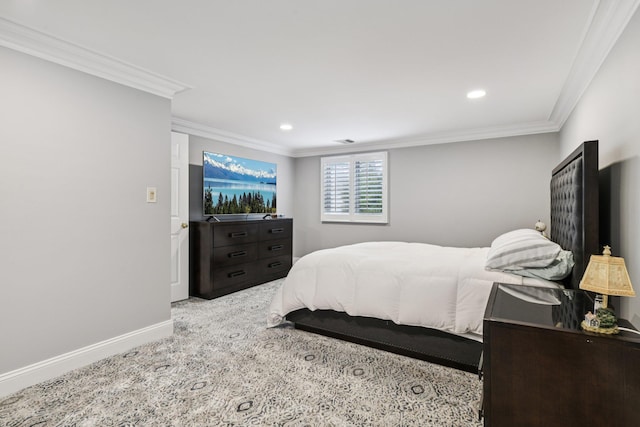 57 Sarah Dr, Lake Grove, NY 11755 - carpeted bedroom with ornamental molding and recessed lighting