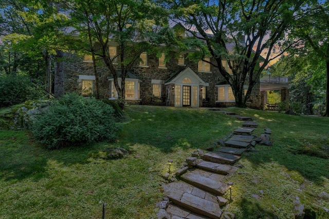 23 Gracemere, Tarrytown, NY 10591 - view of front of home with stone siding and a front lawn