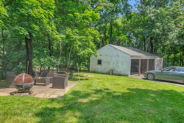 23 Gracemere, Tarrytown, NY 10591 - view of grassy yard with a fire pit