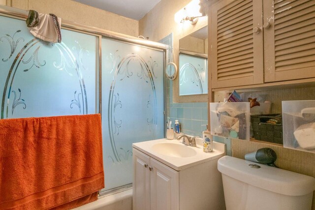 23 Gracemere, Tarrytown, NY 10591 - full bathroom with vanity, an enclosed shower, and tile walls