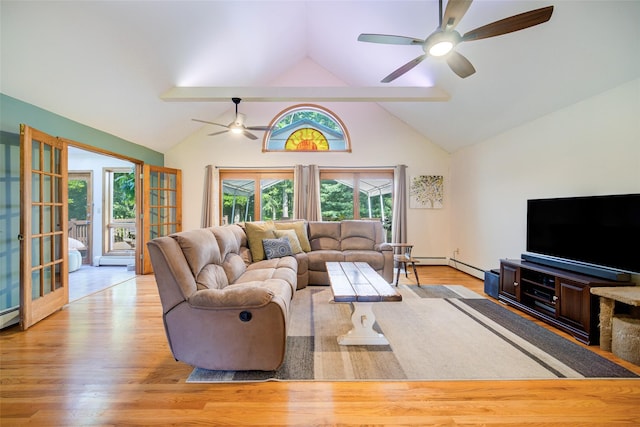 322 Union School Rd, Middletown, NY 10941 - living area with a ceiling fan, lofted ceiling, and light wood-style flooring