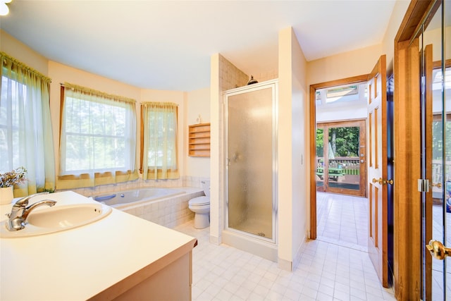 322 Union School Rd, Middletown, NY 10941 - bathroom with a stall shower, a bath, and tile patterned flooring