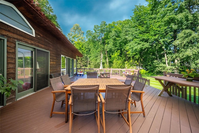 322 Union School Rd, Middletown, NY 10941 - deck with outdoor dining area and view of wooded area