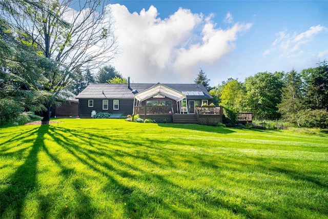 322 Union School Rd, Middletown, NY 10941 - rear view of house with a deck and a yard