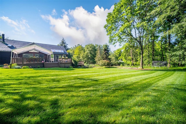 322 Union School Rd, Middletown, NY 10941 - view of green lawn featuring a wooden deck