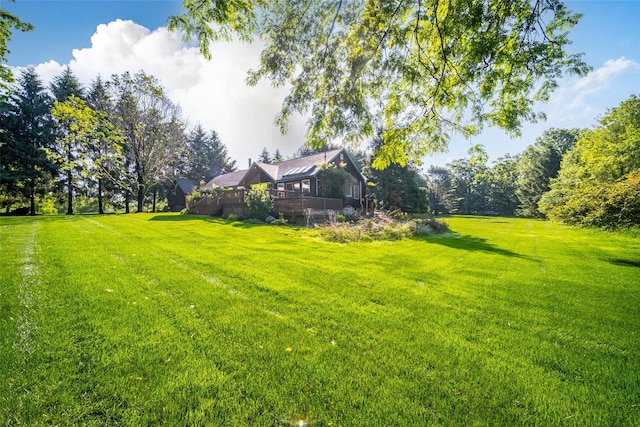 322 Union School Rd, Middletown, NY 10941 - view of green lawn with a deck