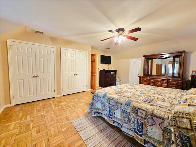945 Swinton Ave, Bronx, NY 10465 - bedroom with multiple closets and ceiling fan