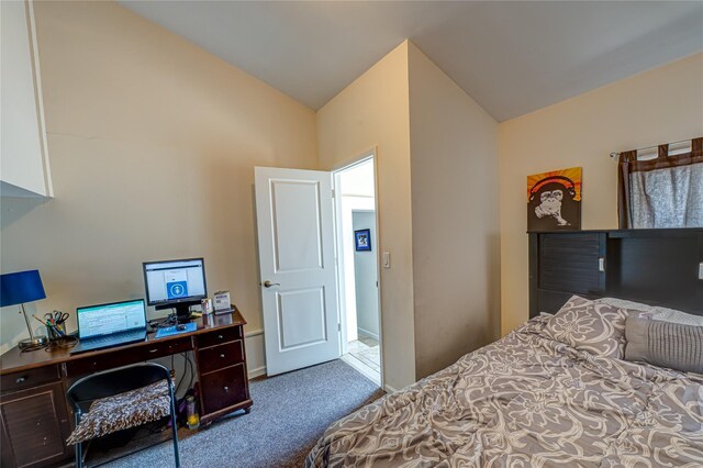 17 Abbott St, West Babylon, NY 11704 - carpeted bedroom with vaulted ceiling and a desk